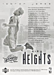 2003 Upper Deck City Heights LeBron James #NNO LeBron James back image