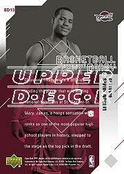2003-04 Upper Deck MVP Basketball Diary #BD13 LeBron James back image