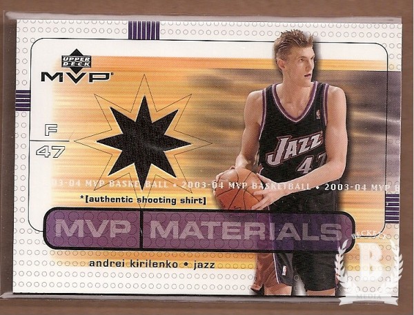 2003-04 Upper Deck MVP Materials Shirts #AKSS Andrei Kirilenko SP