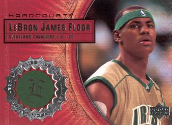 2003-04 Upper Deck Hardcourt LeBron James Floor #LB2 LeBron James/Gold Jersey Green Headband