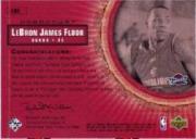 2003-04 Upper Deck Hardcourt LeBron James Floor #LB5 LeBron James/Red Cavs Practice JSY back image