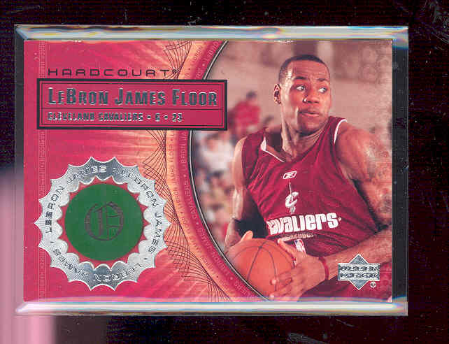 2003-04 Upper Deck Hardcourt LeBron James Floor #LB5 LeBron James/Red Cavs Practice JSY