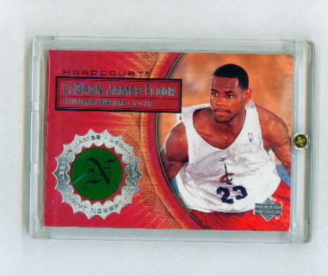 2003-04 Upper Deck Hardcourt LeBron James Floor #LB6 LeBron James/White Cavs Prictice JSY front image