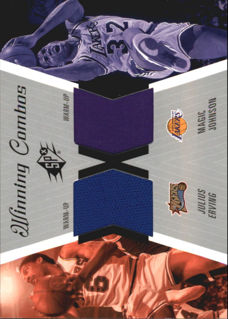 2003-04 SPx Winning Materials Combos #WC15 Julius Erving/Magic Johnson