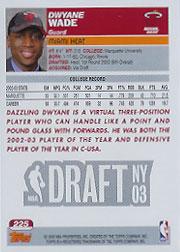 2003-04 Topps First Edition #225 Dwyane Wade back image