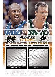 2003-04 SP Game Used Authentic Patches Dual #5 Michael Jordan/Larry Bird