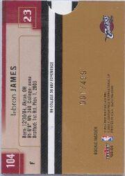 2003-04 Fleer Genuine Insider #104 LeBron James RC back image