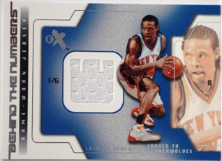 2003-04 E-X Behind the Numbers Game-Used #17 Latrell Sprewell