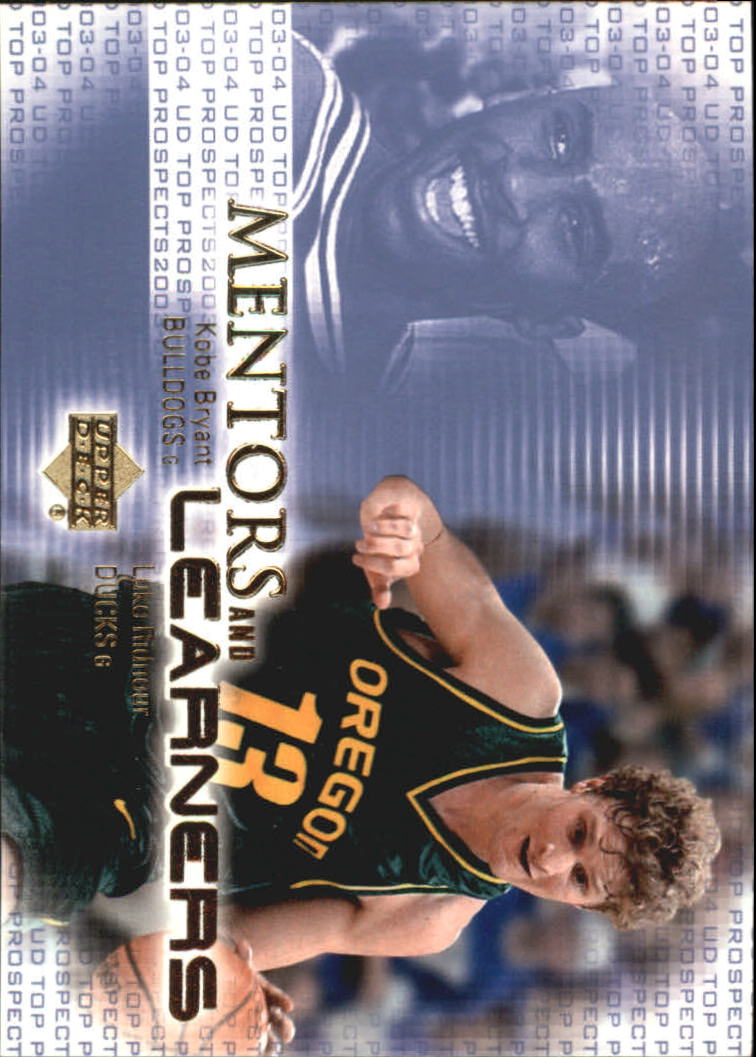 2003-04 UD Top Prospects Mentors and Learners #ML2 Kobe Bryant/Luke Ridnour
