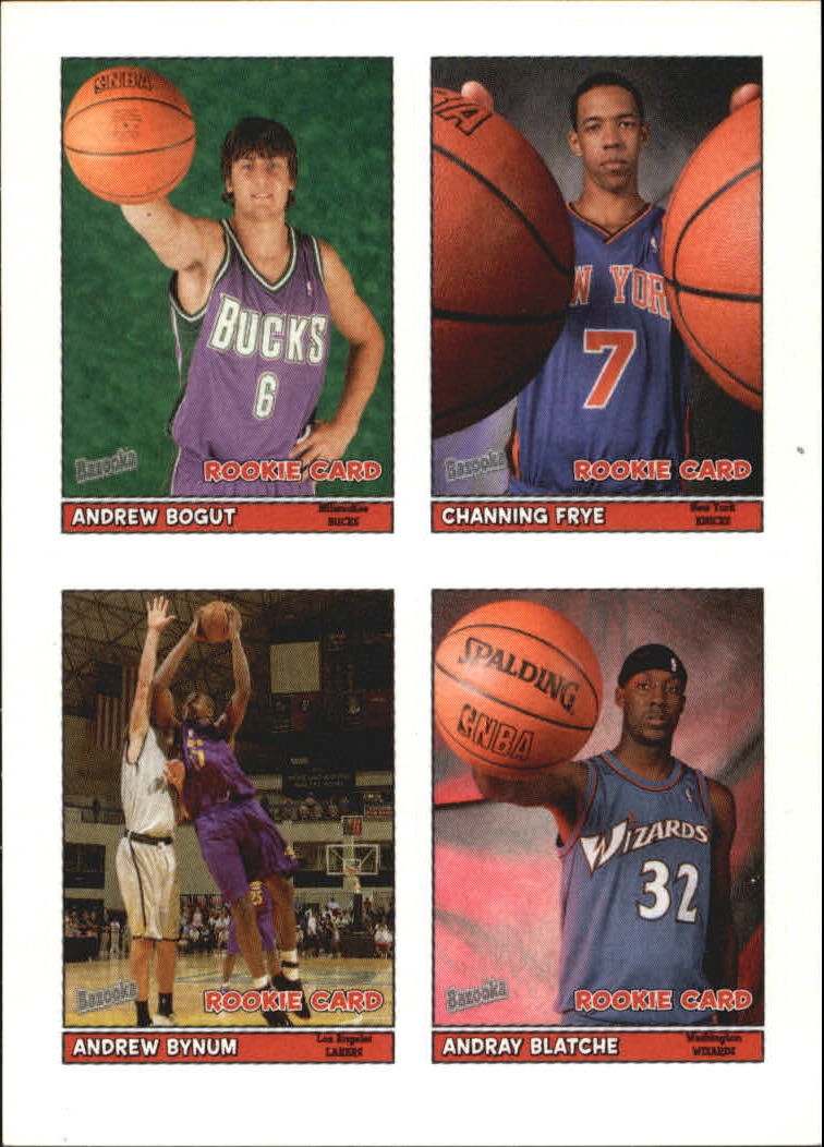 2005-06 Bazooka 4-on-1 Stickers #24 Andrew Bogut/Channing Frye/Andrew Bynum/Andray Blatche