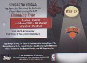 2005-06 Bowman Welcome to the Show Relics #CF Channing Frye back image