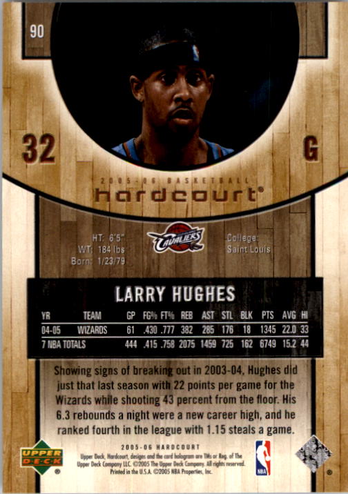 2005-06 Upper Deck Hardcourt #90 Larry Hughes back image