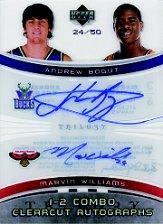 2005-06 Upper Deck Trilogy One Two Combo Clearcut Autographs #BW Andrew Bogut/Marvin Williams
