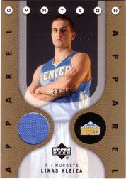 2006-07 Upper Deck Ovation Apparel Gold #LK Linas Kleiza front image