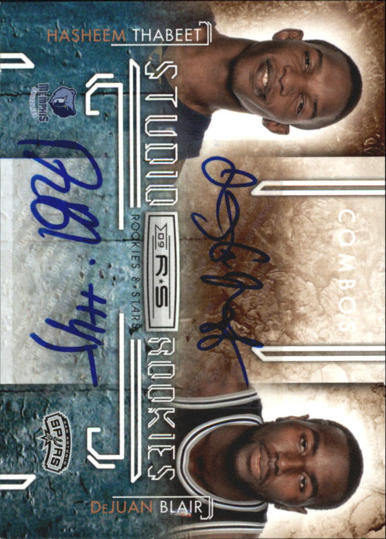 2009-10 Rookies and Stars Studio Combo Rookies Signatures #8 DeJuan Blair/Hasheem Thabeet