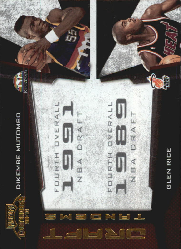 2009-10 Playoff Contenders Draft Tandems Gold #10 Dikembe Mutombo/Glen Rice