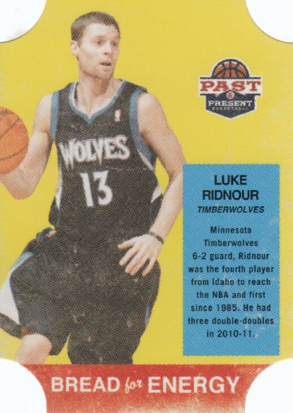 2011-12 Panini Past and Present Bread for Energy #40 Luke Ridnour
