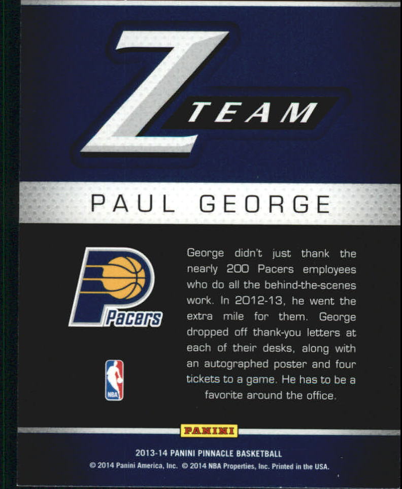 2013-14 pinnacle z-team #11 paul george