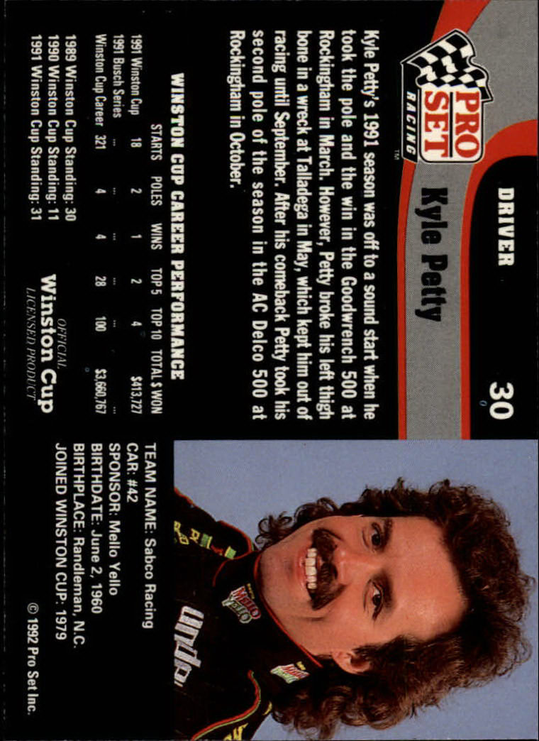 Pro Set Kyle Petty Nm Mt