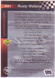 1995 Upper Deck #RW1 Rusty Wallace Promo