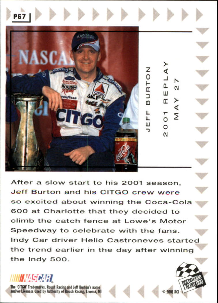 2002 Press Pass Platinum #67 Jeff Burton REP back image