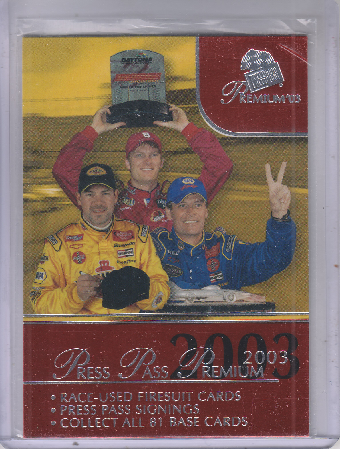 2003 Press Pass Premium Red Reflectors #50 Dale Jr./Park/Waltrip CL