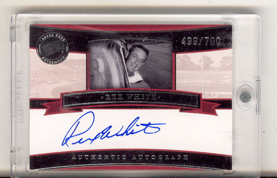 2005 Press Pass Legends Autographs Blue #10 Rex White/700