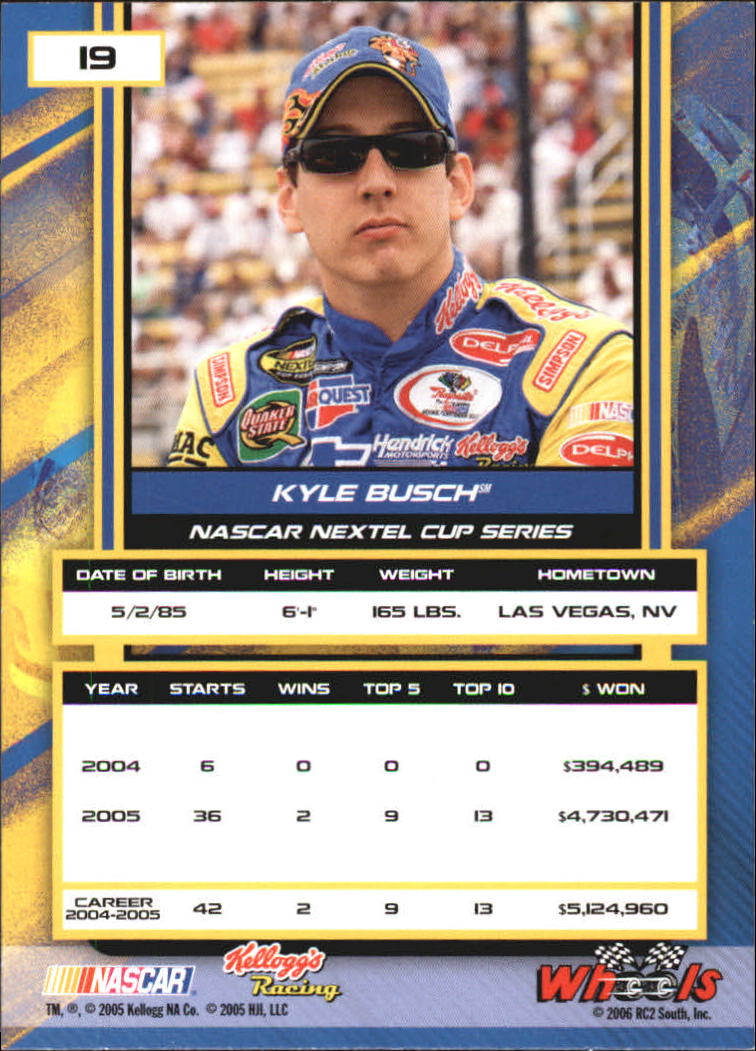 2006 Wheels High Gear #19 Kyle Busch back image
