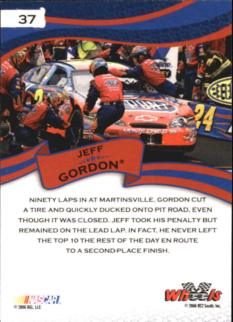 2006 Wheels American Thunder #37 Jeff Gordon DT back image
