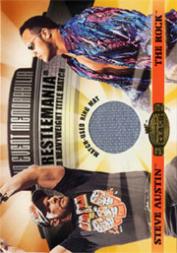 2001 Fleer WWF Championship Clash Main Event Memorabilia #SATR Stone Cold Steve Austin/Rock Ring Mat