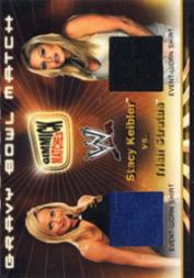 2002 Fleer WWF Royal Rumble Gimmick Matches Dual Memorabilia #2 Stacy Keibler/Trish Stratus