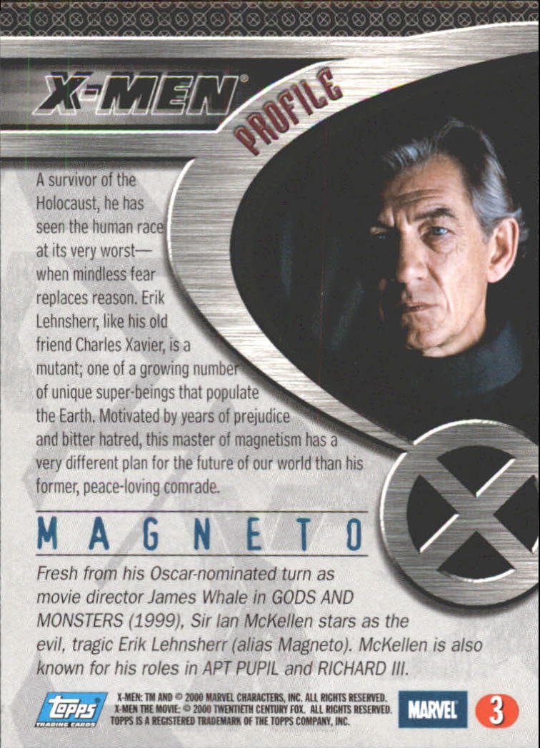 2000 Topps X Men Movie 3 Magneto NM MT Jim Steve S Sportscard