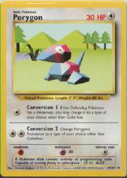 1999 Pokemon Base 1st Edition #39  Porygon (U)