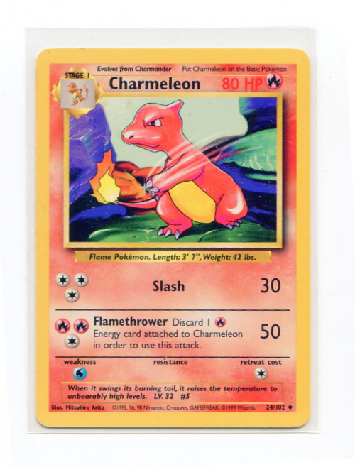 1999 Pokemon Base Unlimited #24  Charmeleon (U)