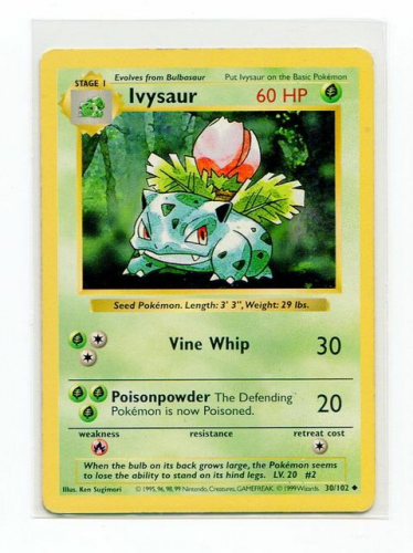 1999 Pokemon Base Unlimited #30  Ivysaur (U)