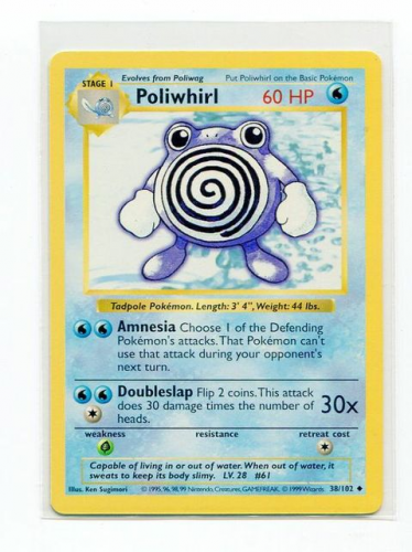 1999 Pokemon Base Unlimited #38  Poliwhirl (U)