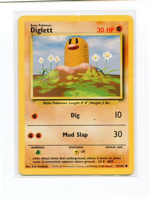 1999 Pokemon Base Unlimited #47  Diglett (C)