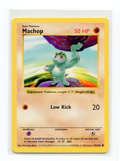 1999 Pokemon Base Unlimited #52  Machop (C)