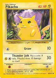 1999 Pokemon Base Unlimited #58  Pikachu (Yellow cheeks Corr.)(C)
