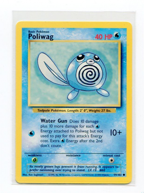 1999 Pokemon Base Unlimited #59  Poliwag (C)