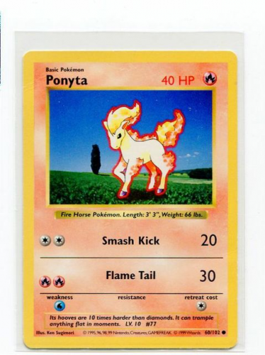 1999 Pokemon Base Unlimited #60  Ponyta (C)
