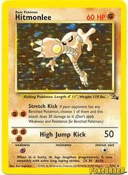 1999 Pokemon Fossil Unlimited #7 Hitmonlee (holo) (R)
