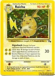 1999 Pokemon Fossil Unlimited #14 Raichu (holo) (R)