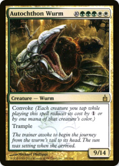 2005 Magic the Gathering Ravnica: City of Guilds #3  Autochthon Wurm R :D: