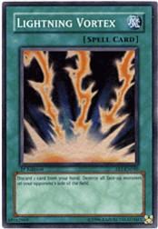 2005 Yu-Gi-Oh Flaming Eternity 1st Edition #FETEN40 Lightning Vortex (SR)