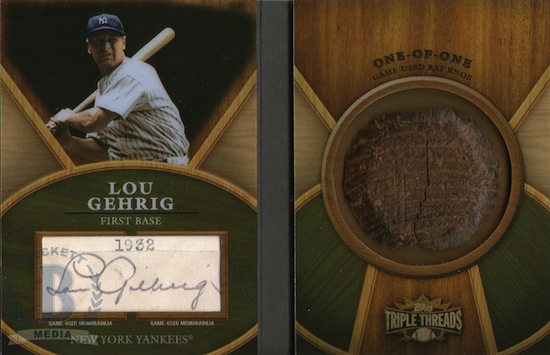 Lou Gehrig New York Yankees 2013 Topps Triple Threads Legend