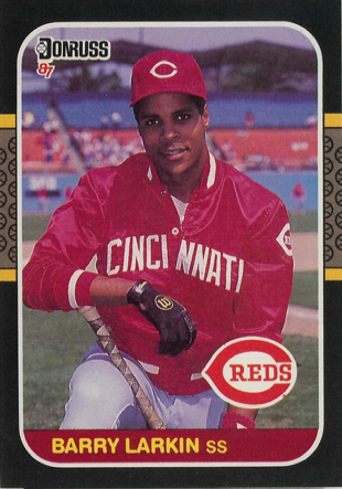 Barry Larkin Signed 1988 Leaf #47 Baseball Card Cinn Reds Autograph WSC HOF  TPG