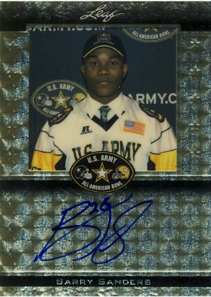 Leaf preparing Army All-American High School cards with Barry