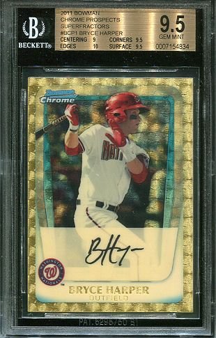 Bryce Harper Signed 2012 Bowman Chrome Draft Rookie Autographs