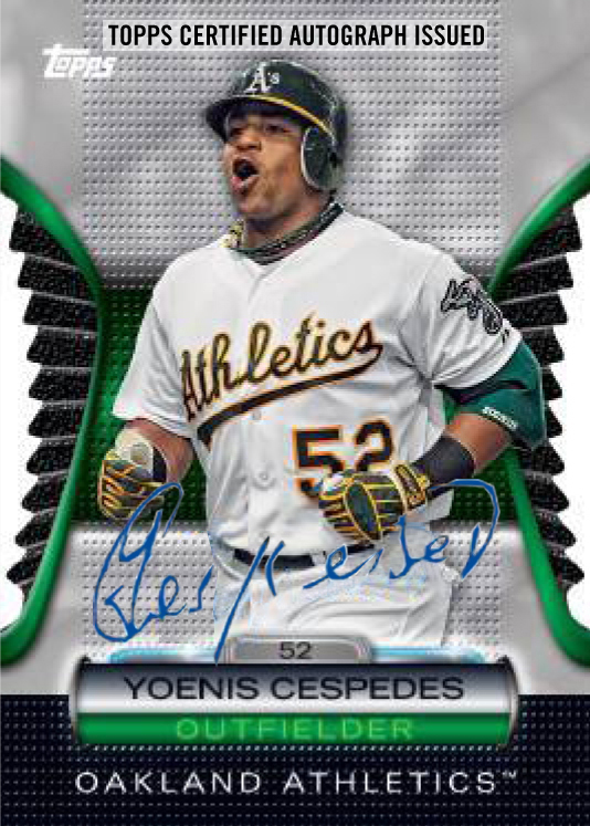 Yoenis Cespedes baseball card rookie (Oakland Athletics Cuba